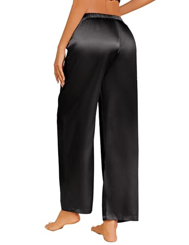 Ekouaer Women's Silk Satin Pajama Pants for Comfort and Style
| Loose Fitting Ekouaer Women's Silk Pajina Pants with El