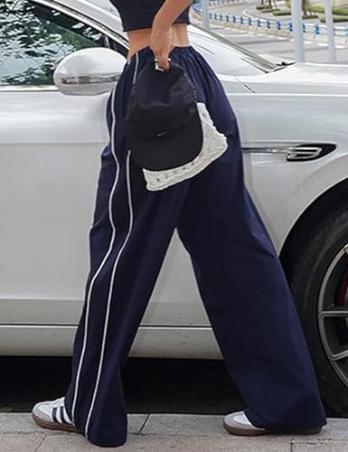 Shebote Women's Y2K Wide Leg Jogger Sweatpants Elastic Waist Baggy Pants Streetwear
