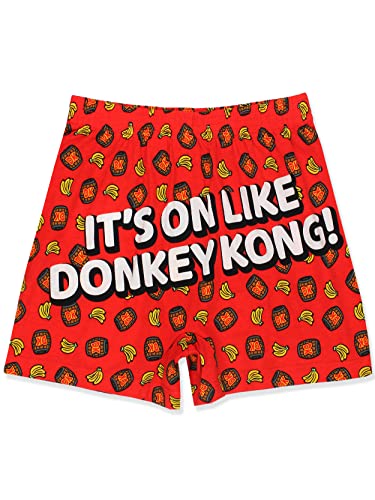 Super Mario Brothers Men's Button Fly Boxer Shorts for Relaxing at Home