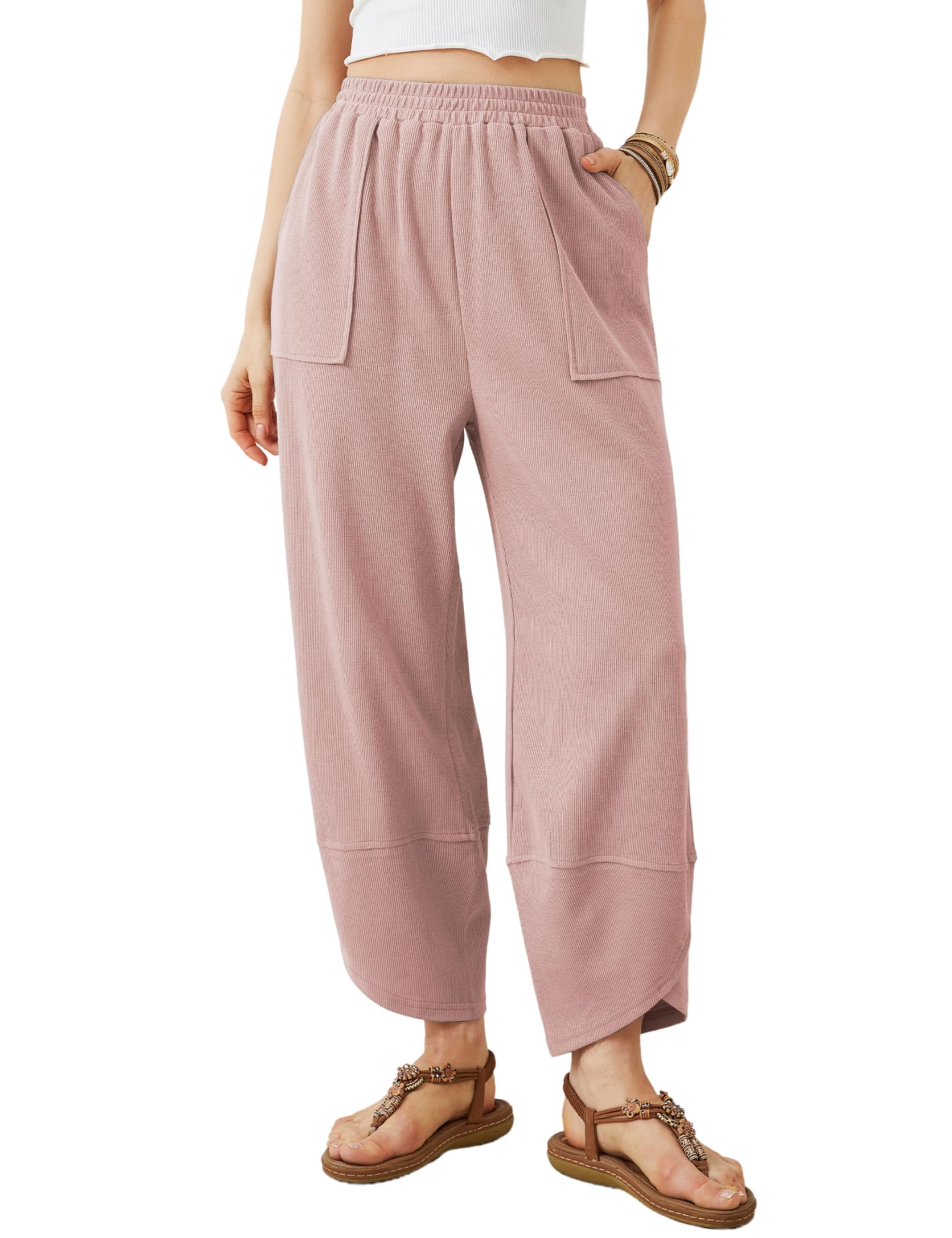 Xiaoxuemeng Women's Baggy Wide Leg Pants Casual Elastic Waisted Palazzo Harem Pants with Pockets
| Xiaoxuemeng Casual W